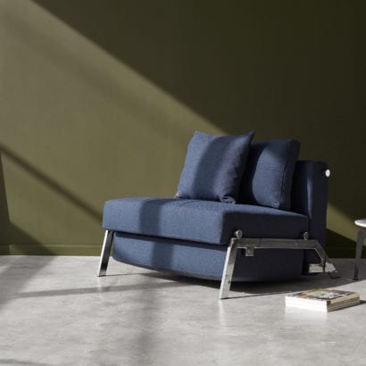 navy fold out couch