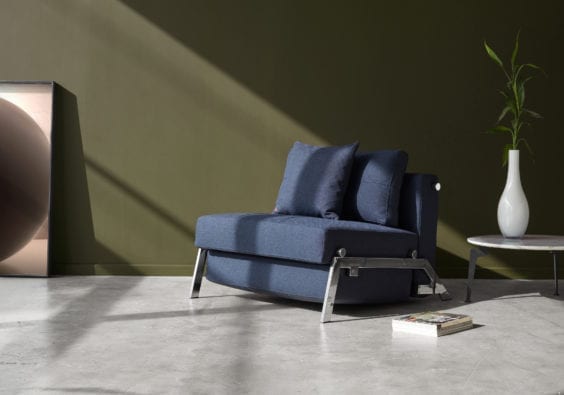 navy fold out couch