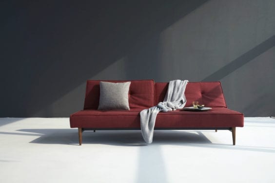 maroon sofa bed
