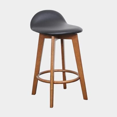 black wooden stool