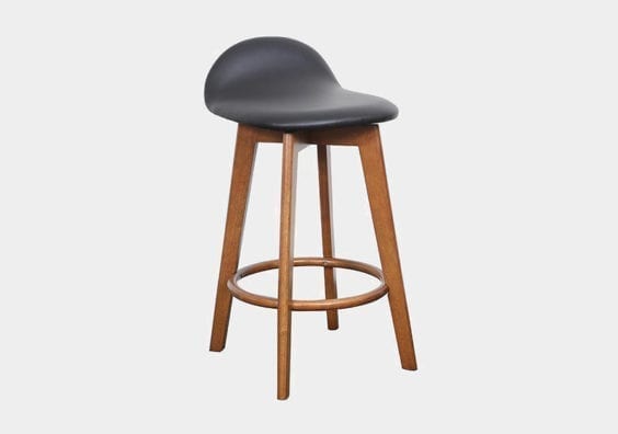 black wooden stool
